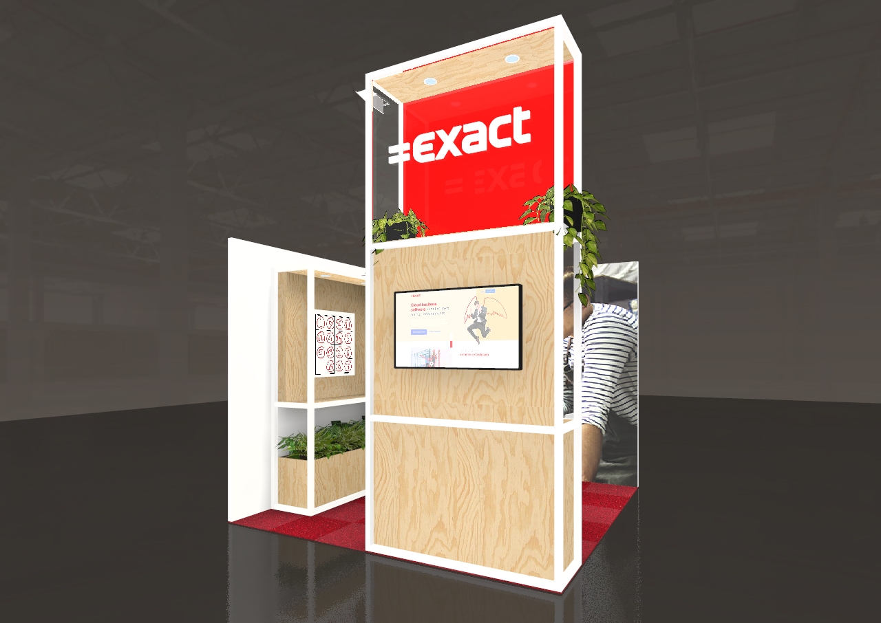 Wooden modular booth design for Exact Software.