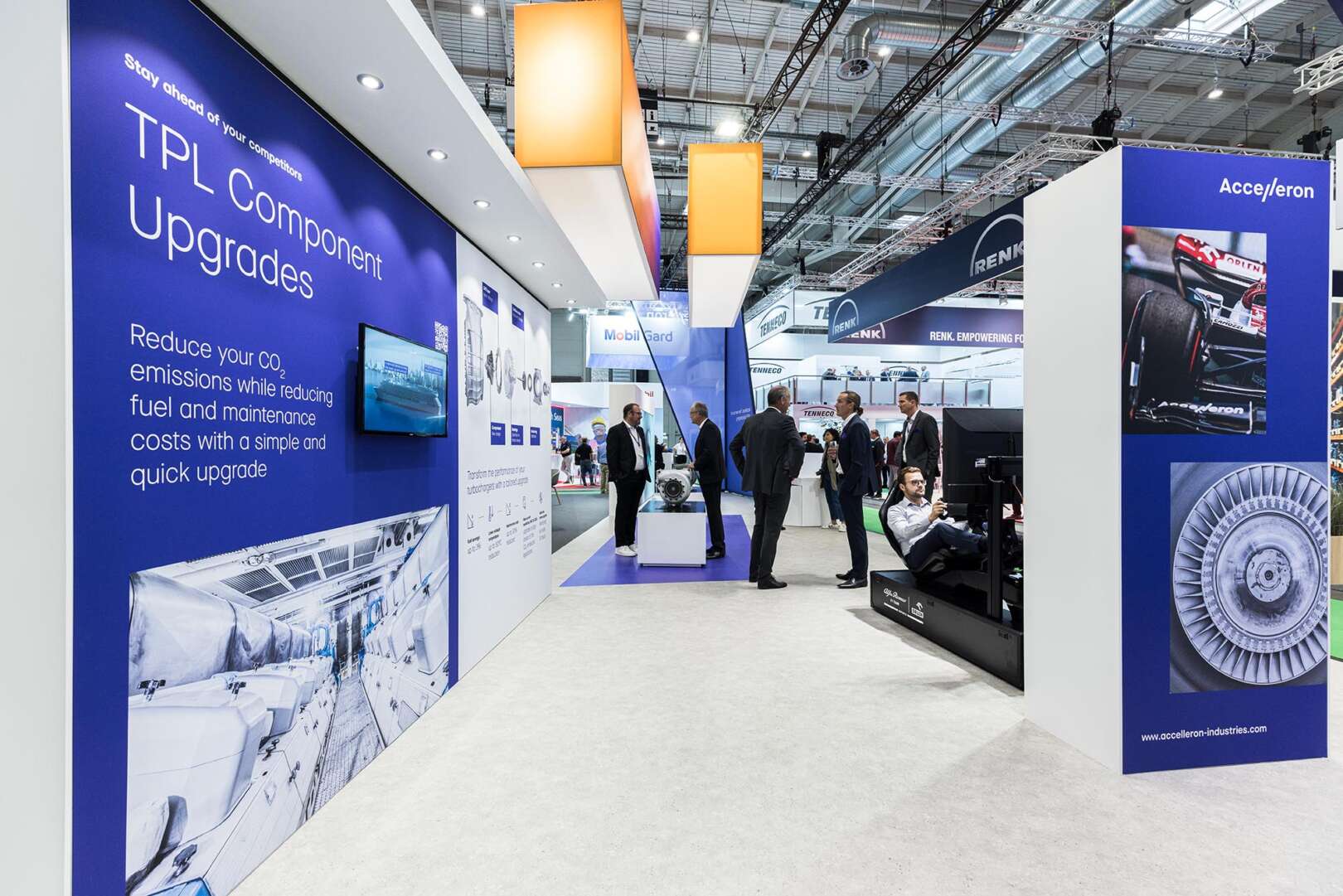 Exhibition Stand for Accelleron at the SMM Trade Show. Design and Standbuilding by Eldee Expo Experts.