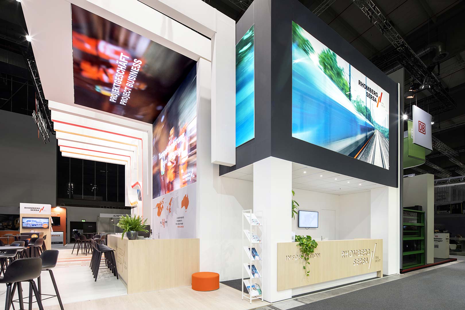 Two-storey booth Rhomberg Sersa Rail - InnoTrans Booth building