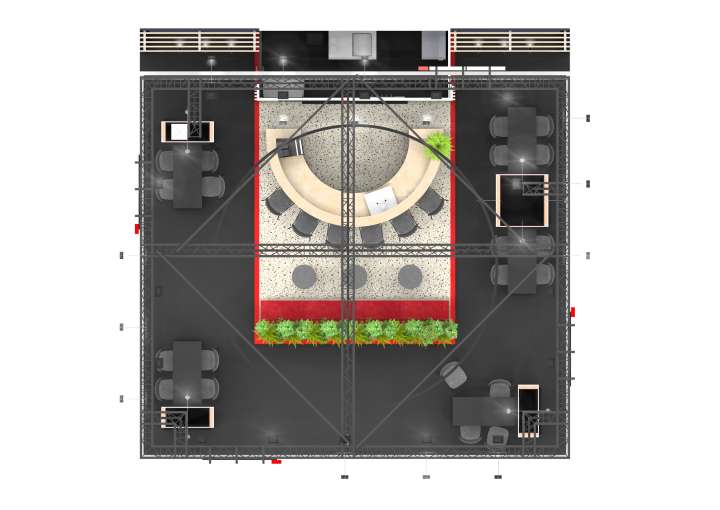 ECI Software Solutions - Treetop op Bouwbeurs. Visueel statement in de beurshal